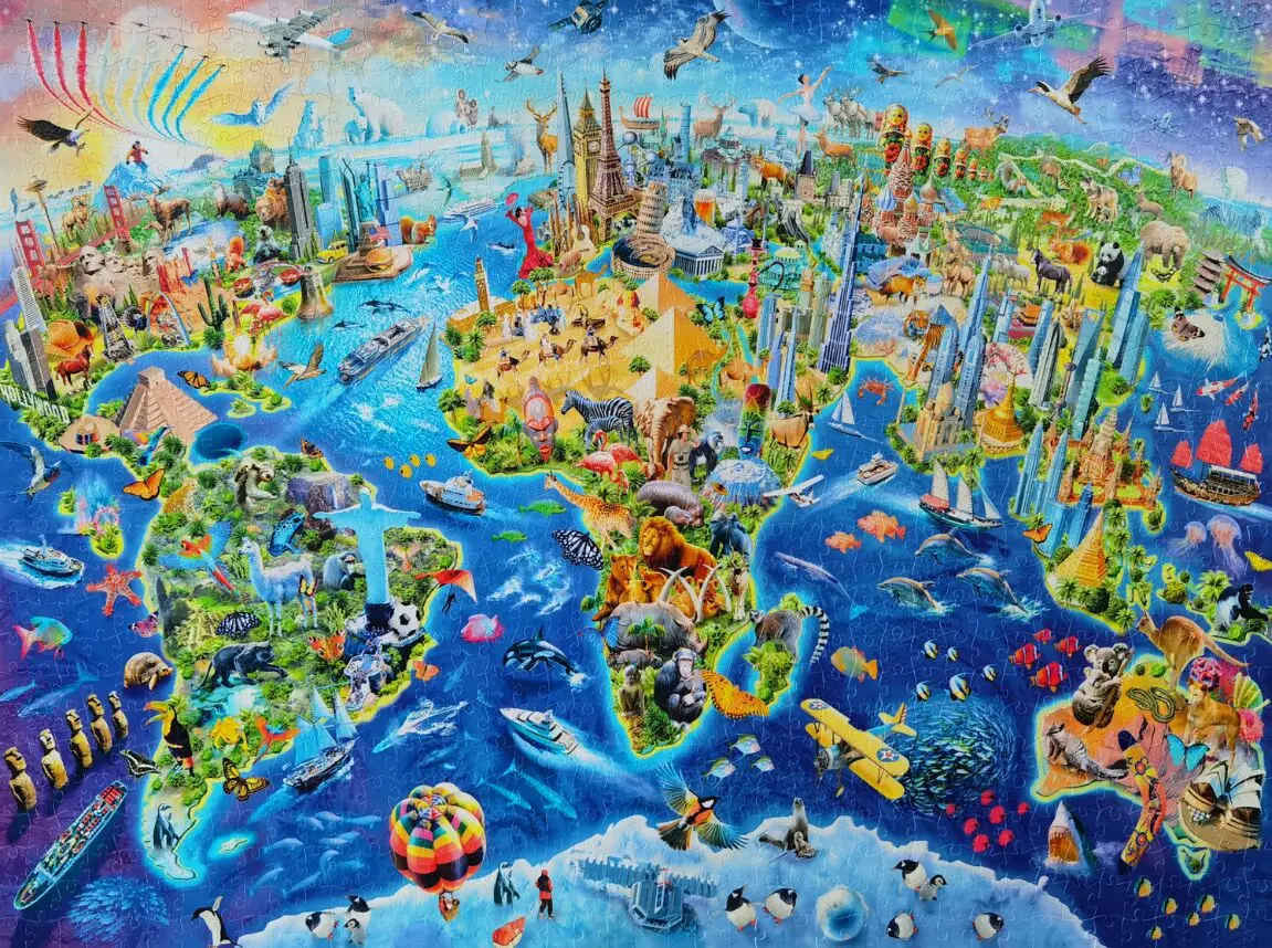 World landmark The wooden puzzle 1000 pieces ersion paper  jigsaw puzzle adult children's educational toys