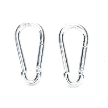 

Outdoors 2pcs Fitness Hook Carabiner Metal Durable Silver Gym Lock Catch Practical Abdominal Muscles Motion Reduce Weight