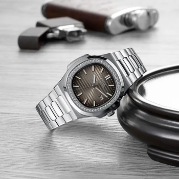 

WOTESEN Watches Men Top Brand Luxury Diamond Quartz Brand Sport Watches Men Steel Army Military Male Business watch Waterproof