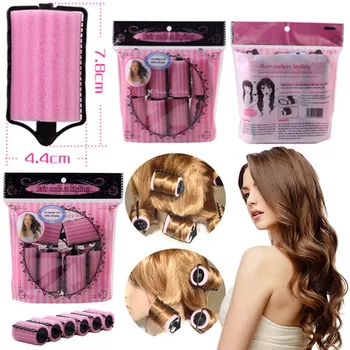 

6pcs New Professional Hair Curler Soft DIY Sponge Hairdressing Tool Hairdressing Foam Sponge Curler Pink Hairdressing Tool
