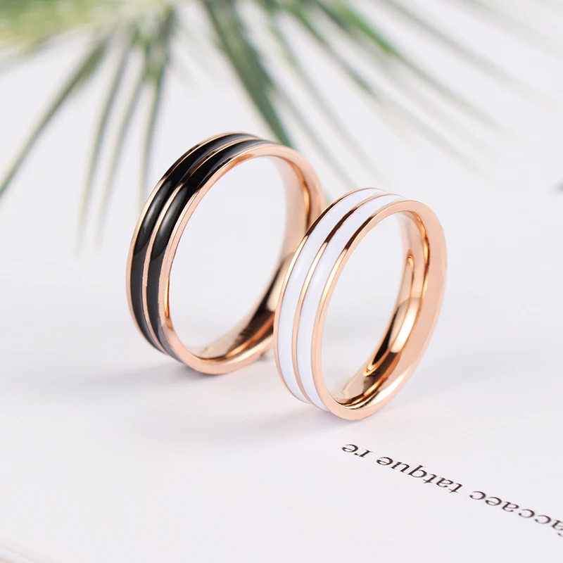 

Stainless Steel Rose Gold Wedding Band Ring Geometric Square Shell Thin Ring For Women Men Promise Party Jewelry anillos mujer