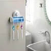 Set de accesorios de baño titular de cepillo de dientes de la pared soporte de montaje soporte para cepillo de dientes ganchos de la succión de la Copa utensilios para el baño cepillo de dientes Rack ► Foto 3/5