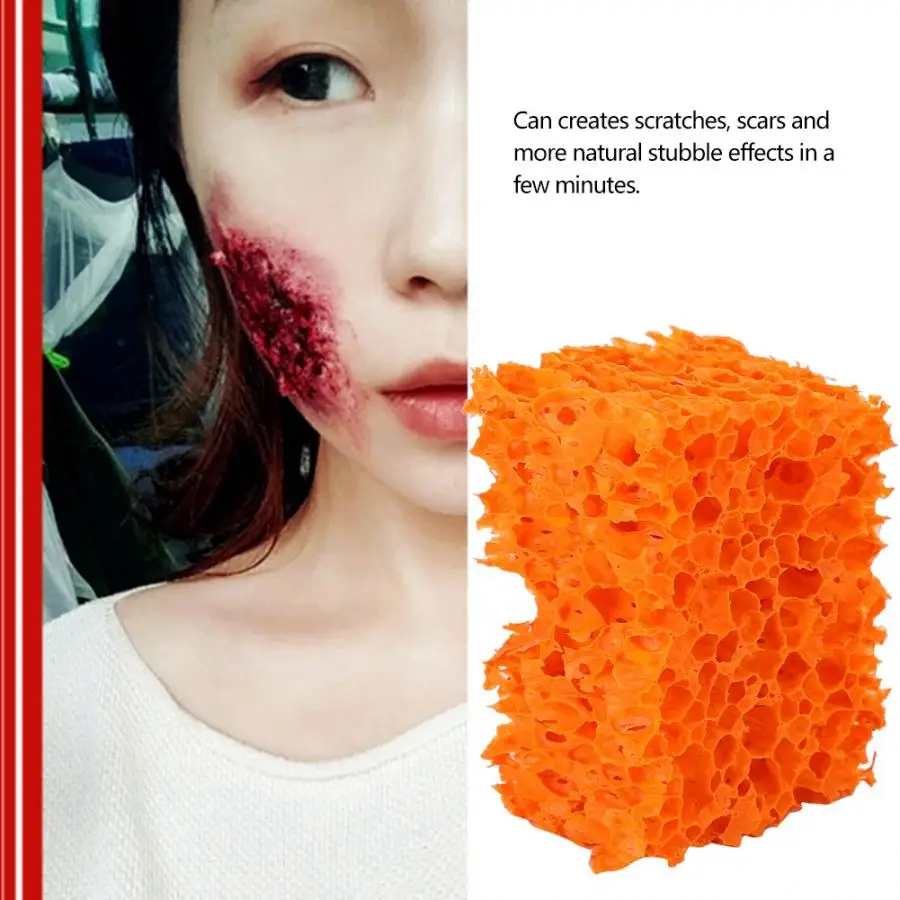 1 шт. пуф для макияжа FX кровавый шрам стерневой эффект рана макияж stiple резиновая губка для Хэллоуина фестиваль Рождество косметический слоеный оранжевый
