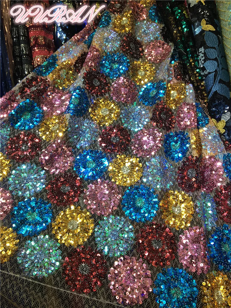 Высокое качество Тюль Французский кружевной ткани модные африканские блестки чистая Кружевная Сетка Ткань