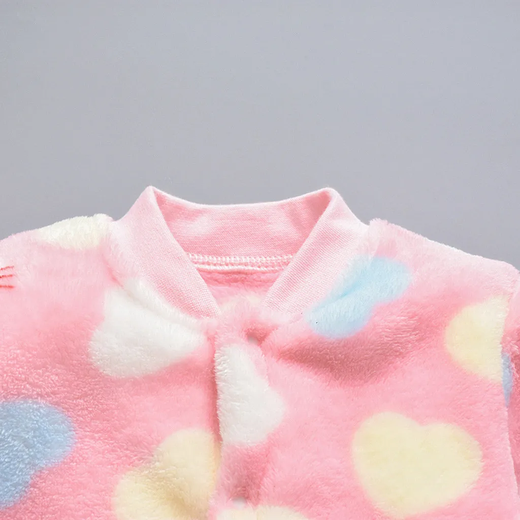 Флисовый комбинезон с рисунком для новорожденных; теплый комбинезон для малышей; мягкая Пижама; однобортный костюм с длинными рукавами для малышей; Детский комбинезон