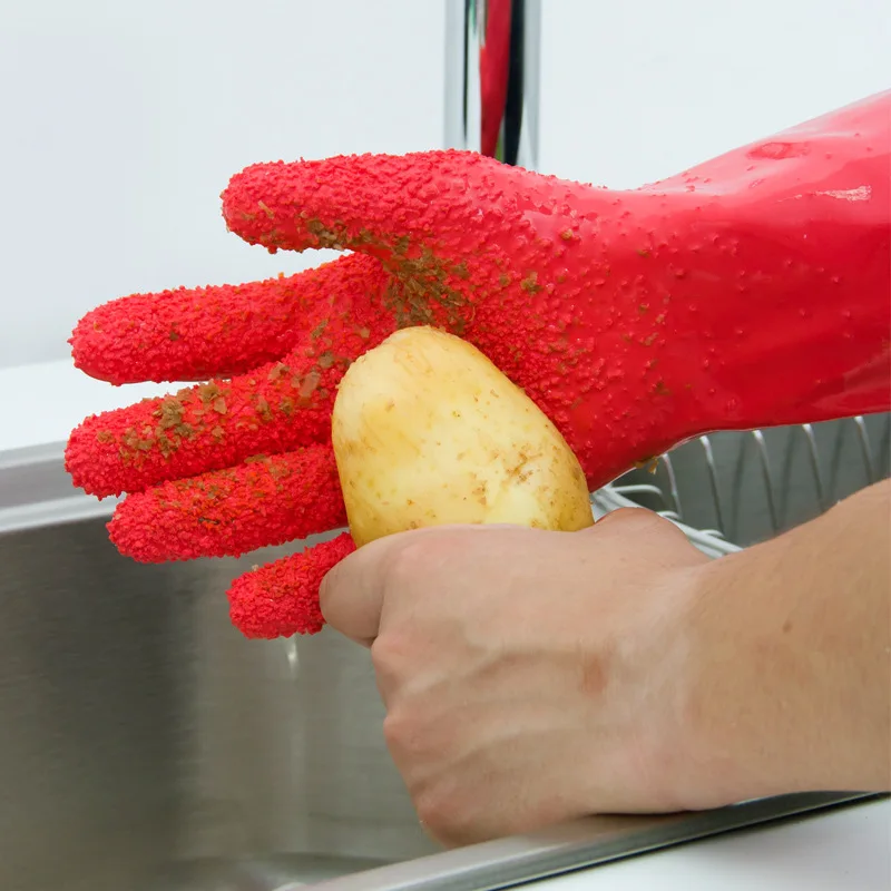 

Japan Pocket Magic Peeled Kitchen & Vegetable to Leather Gloves Rub Potatoes Scraping Scales Gloves Household Gloves