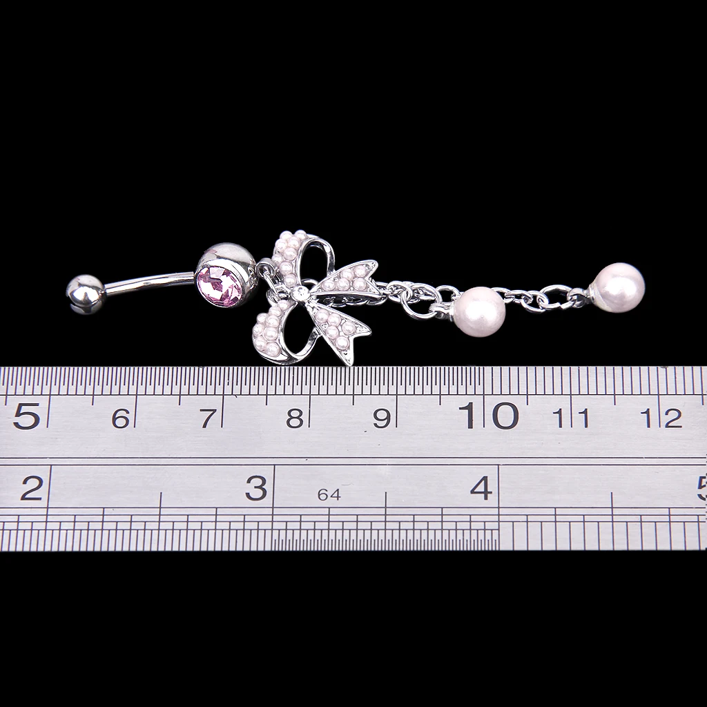 Crystal Barbell Butterfly Bow Pearl Dangle Navel Belly Piercing Jewelry Dangle Navel Ring Rhinestone Body Jewelry piercing jewelry body piercing jewelry body jewelry belly button piercings belly button earrings