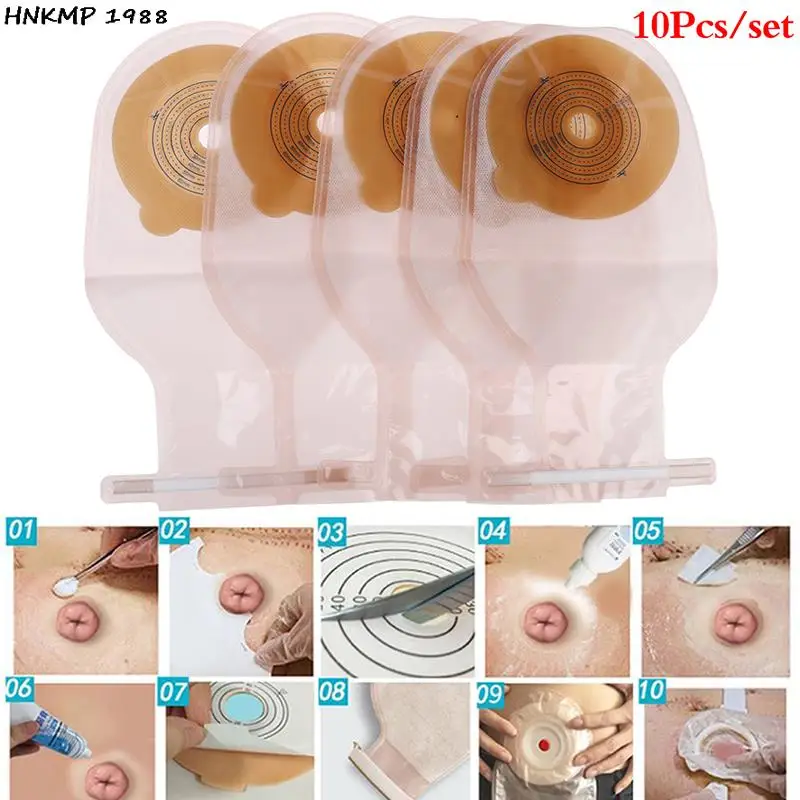 10Pcs Colostomy Bags 15-65mm Stoma Pouch Bags One-piece Open Ostomy ...