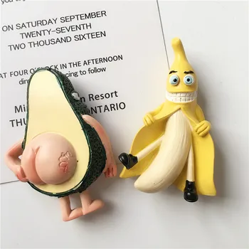 

Cartoon Fridge Magnet Fruit Decoration Magnetic Sticker 3d Resin Banana Message Board Magnetic Sticker Kitchen Decor Accessories