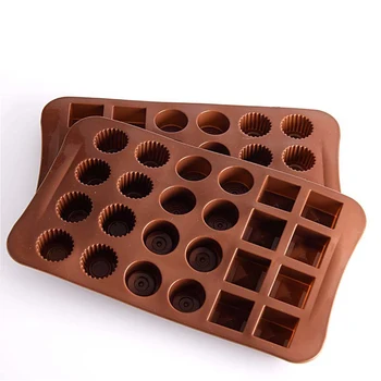 

KAKURI 24 Shapes round square Chocolate baking silicone Tools ice box ice cream ice lattice Baking mold DIY