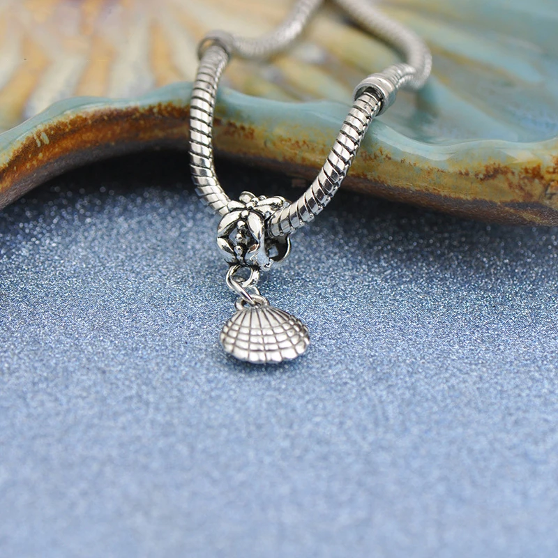 Fit браслет Pandora очаровательные милые морские раковины кулон раковины бусины Медузы Висячие женские ювелирные изделия подарок браслет аксессуары
