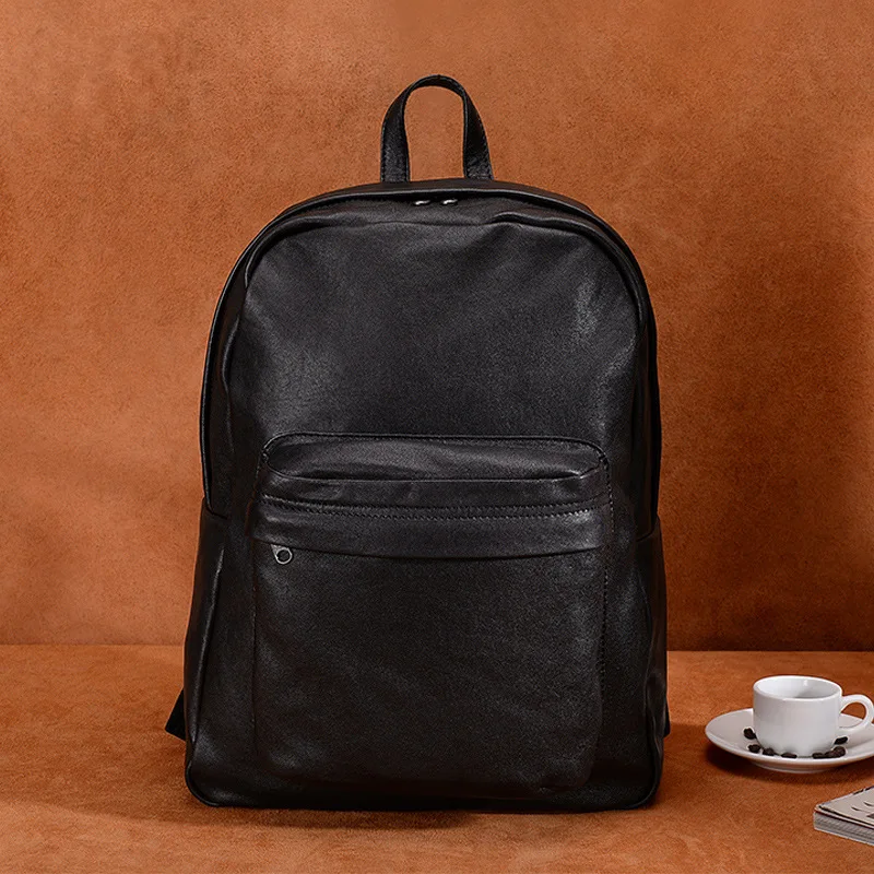 

Leather Backpack Women's Spring First Layer of Leather 2019 New Style Men Multi-functional Large-Volume Casual Backpack Soft Lea