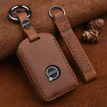 

Genuine Leather Handmade Smart Car Key Case Cover Bag for VOLVO S90 V90 XC90 XC60 XC40 Key Case Cover for Car