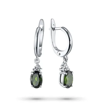 

Earrings made of white gold with diamond and chrome-diopside e0905sg04201963