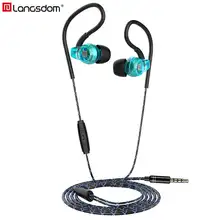 Langsdom Sp80B, анти-осенние спортивные наушники, наушники с микрофоном, наушники-вкладыши, проводные наушники, гарнитура для телефона, Mp3, 3,5 мм