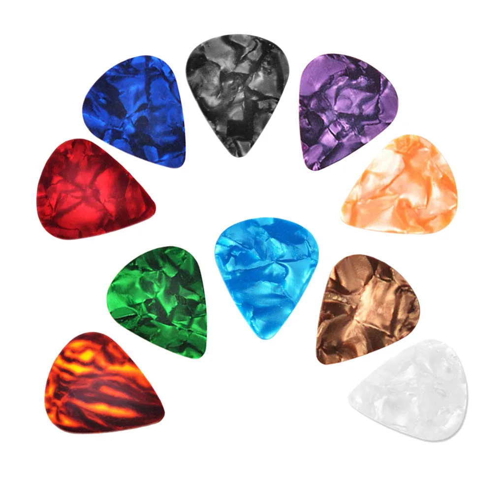 

10pcs Plastic Acoustic Guitar Pick Guitar Plectrums Stylish Colorful Electric Smooth Guitar Picks Accessories 0.46mm