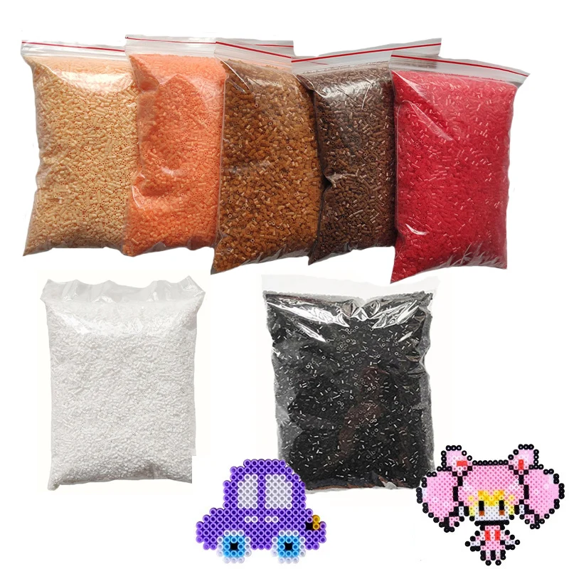 10000pcs / bag 2.6mm mini hama beads kids DIY toy colormixing white black skin color fuse beads learning toys for children