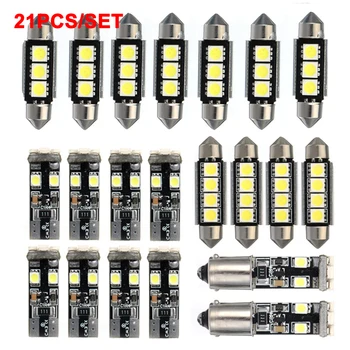 

21pcs/set License Plate Light Bulbs Car LED Interior Light Dome map Lamp Kit for BMW E46 Sedan M3 1999-2005 led light bulbs