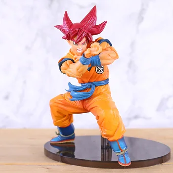 

BOS Dragon Ball SUPER Super Saiyan Godl Red Hair Son Goku PVC Figure Figurine Model Toy