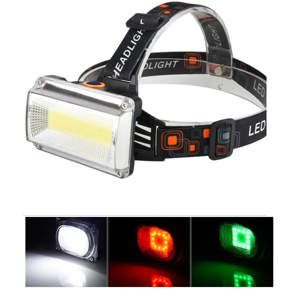 

DishyKooker Rechargeable COB LED Dipped Headlight + Red Green Warning Light