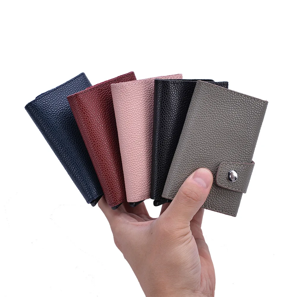 Bycobecy RFID кошелек из натуральной кожи тонкий держатель для карт Карманный деловой мужской металлический кошелек Мини сумка для денег Умный кошелек ID Чехол