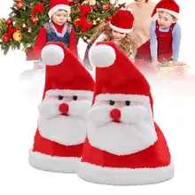 Электрическая Рождественская шапка Санта-Клауса, игрушка для пения, танцев, подвижная Рождественская шапка Санта-Клауса без аккумулятора, электрическая игрушка для детей, подарок