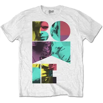 

David Bowie Mens Camiseta De Color Blanco Manga Corta Retro Ziggy T-Shirt Novelty Cool Tops Men'S Short Sleeve T Shirt