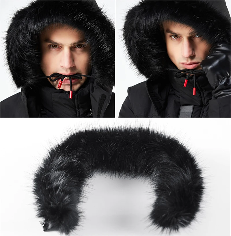 Padded Winter Jacket Men Windproof Long Coat Parkas Hood Fur Collar Clothes Men's Windbreakers Large Size Warm Epaulet Outwear