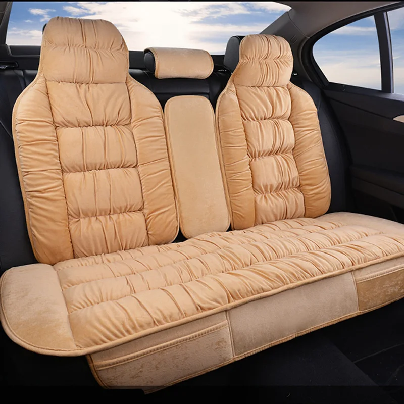 

Warm Rear Car Seat Cover Universal Winter Plush Cushion Faux Fur Material For Car Seat Protector Mat Car Interior Accessories