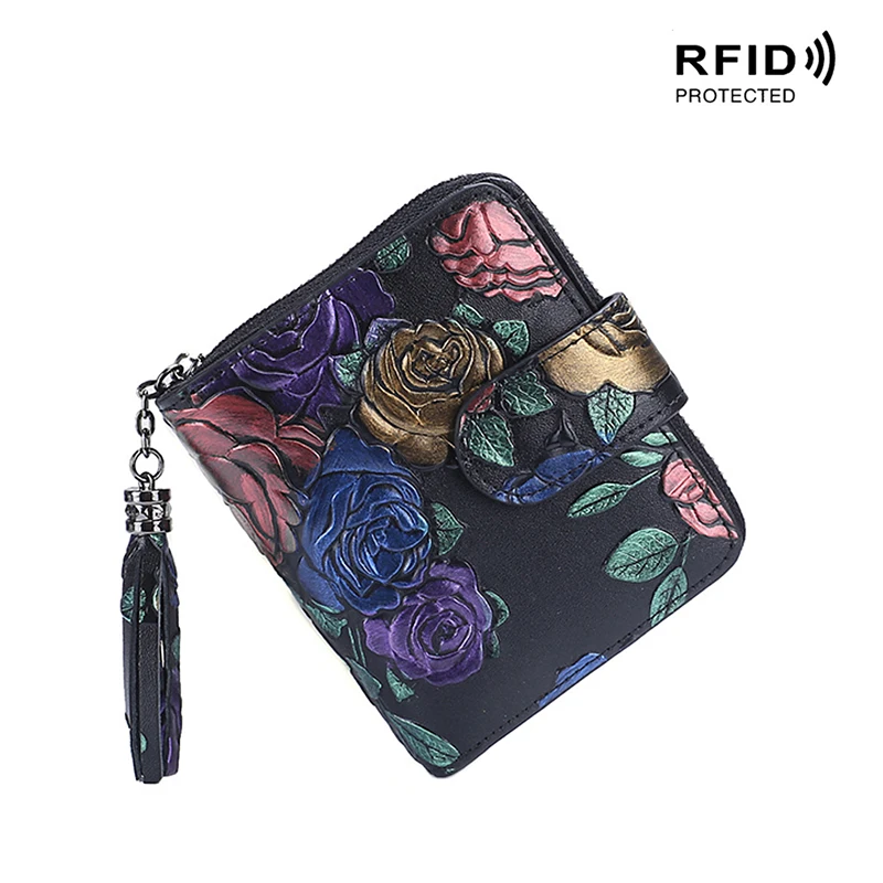 A RFID натуральная кожа женский кошелек большой емкости Многофункциональный кошелек для монет мульти-карта положение кредитный держатель для карт женская сумка-клатч - Цвет: A
