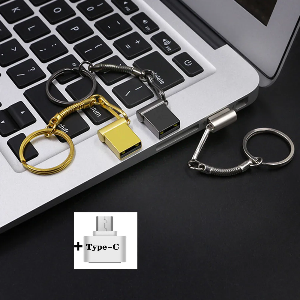 Супер Мини Металл 2 в 1 Тип C Usb флеш накопитель 4ГБ 8ГБ 16ГБ 32ГБ Флеш 64G Pendrive 0 браслет u