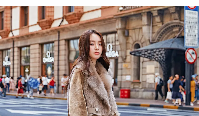 Женское пальто из натурального меха, Овечья стрижка, шерстяная куртка, двустороннее корейское длинное зимнее пальто, женская одежда, S19-069SH, YY1785