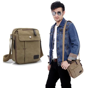 

1 Pcs Canvas Shoulder Bag Multifunctional Outdoors Shoulder Package 3 Colors Travel Sling Bag