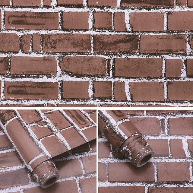 Home Decor 3D PVC Grain Wall Paper Brick Stone  Wallpaper Self-Adhesive Living Room Bedroom Wallpapers Wall Stickers Decoration 5226