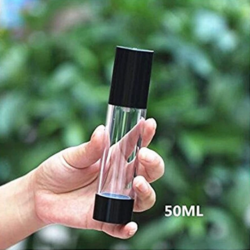 3Pcs/Lot 15Ml 30Ml 50Ml Empty Black Airless Lotion Cream Pump Plastic Container Cosmetic Bottle Dispenser Travel Containers