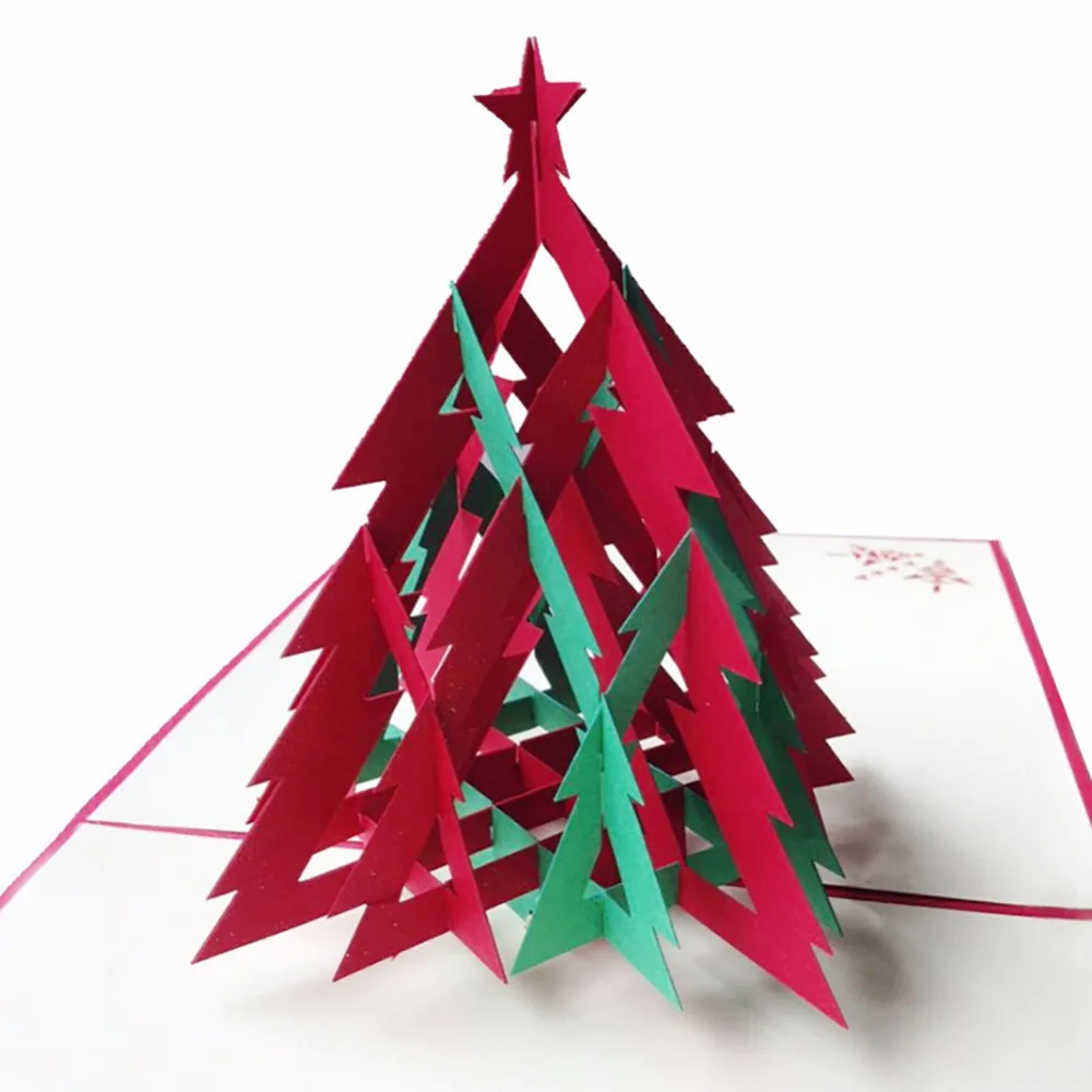  Christmas 3D Happy Tree Christmas Cards Greeting Handmade Paper Card Personalized Keepsakes Postcar - 4.00024E+12