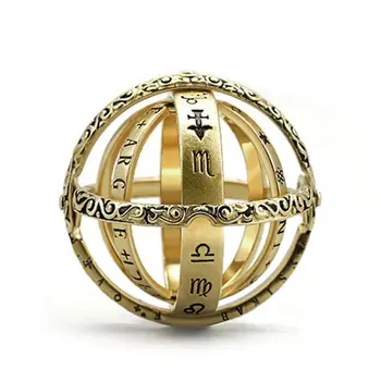 

Astronomical Sphere Ball Ring Foldable Cosmic Finger Ring Band Fashion Jewelry