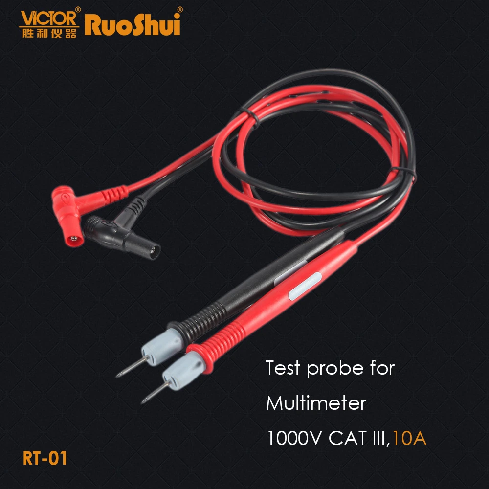 RT-01 10A датчики для мультиметра двухслойные Сменные Тестовые провода зажим мультиметр Тестовые наборы провода кабель ручка наконечник - Цвет: RT-01