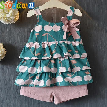 

Sodawn 020 Baby Girl Clothes 2Pcs Toddler Sling T-Shirt+Shorts Kids Girl Clothes Sets Summer Children Costume Outfits