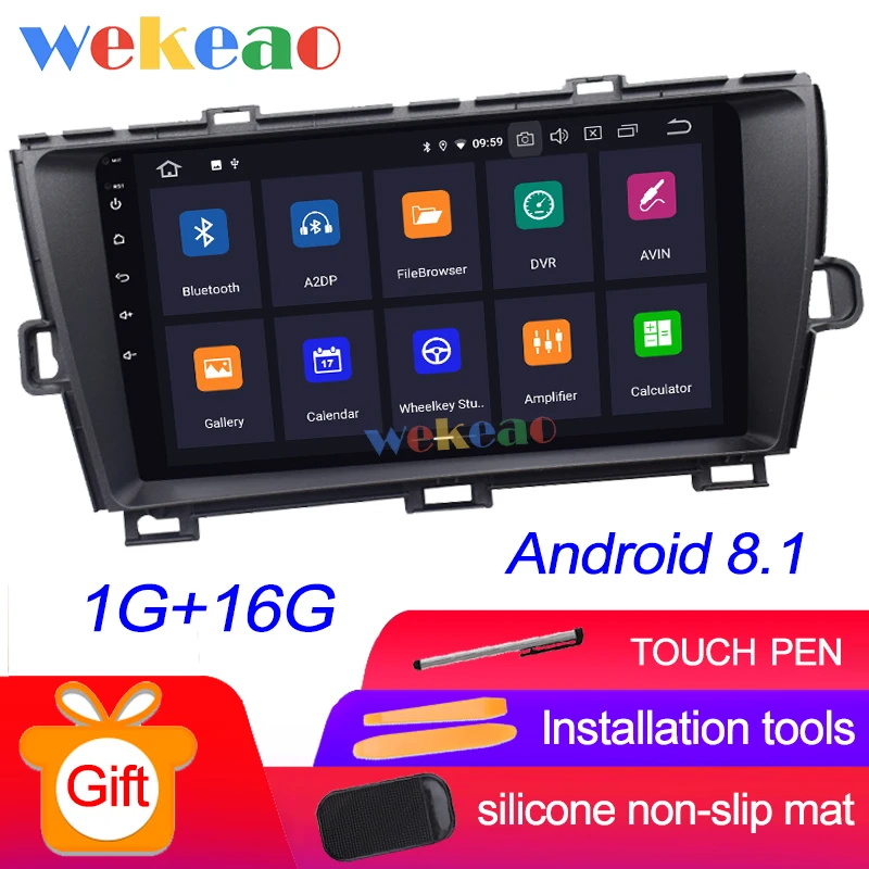 Wekeao сенсорный экран " Android 9,0 автомобильный Dvd мультимедийный плеер для Toyota Prius автомобильный Радио gps навигация 2009-2013 - Цвет: Android Car Radio