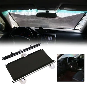 

Auto Sun Visor Retractable Car Windshield Sun Shade Curtain Sun Visor Black 40*125cm PVC