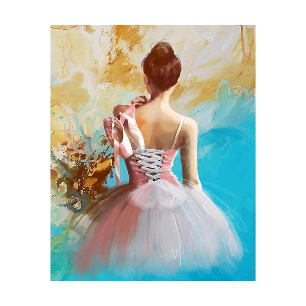 

Wall Art Picture Ballet Girl Coloring By Numbers DIY Oil Painting By Numbers HandPainted Home Decor Kits Drawing Canvas Figure