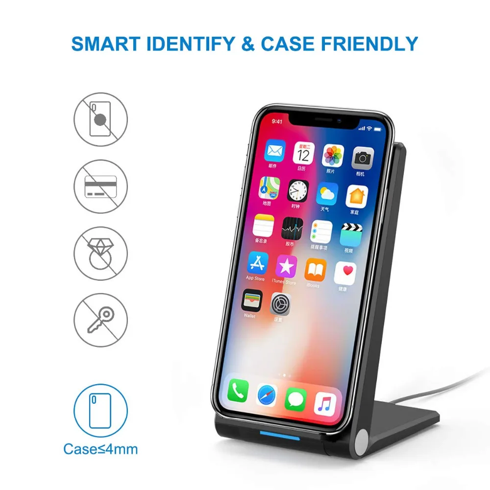 Cargador Inal Mbrico для Xiaomi Mi9 huawei mate 20 P30 Pro 15 Вт QI Беспроводное зарядное устройство для 11 Pro Xs Max Xr X 8 Plus зарядная подставка