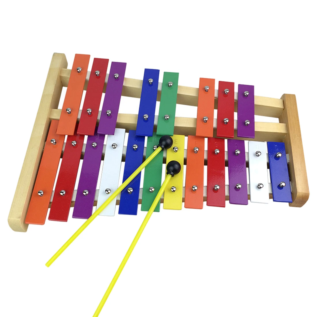 

20 Tones Musical Hand Xylophone Aluminum Hand Knocking Piano Percussion Instrument For Children Play Education Gift - Colorful