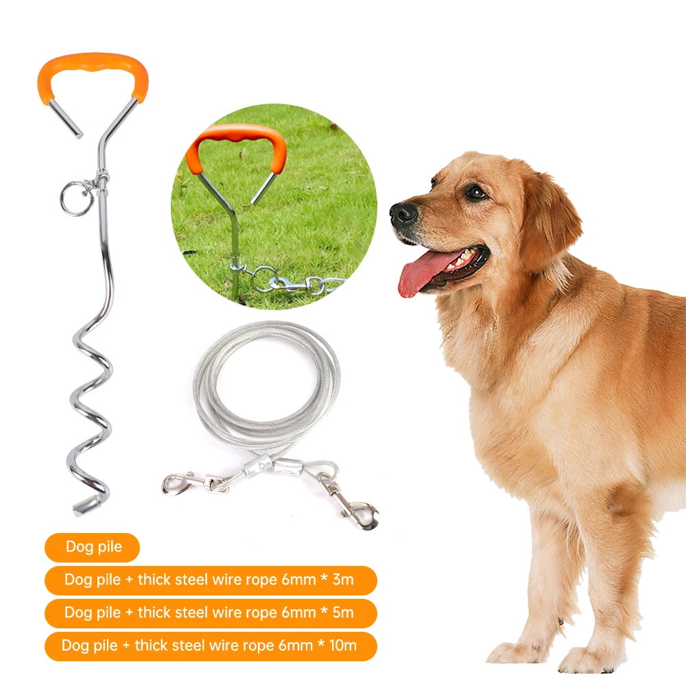 Dog Leash Fixed Pile Stainless Steel Ground Bolt Free-Hands Garden Supplies LS 