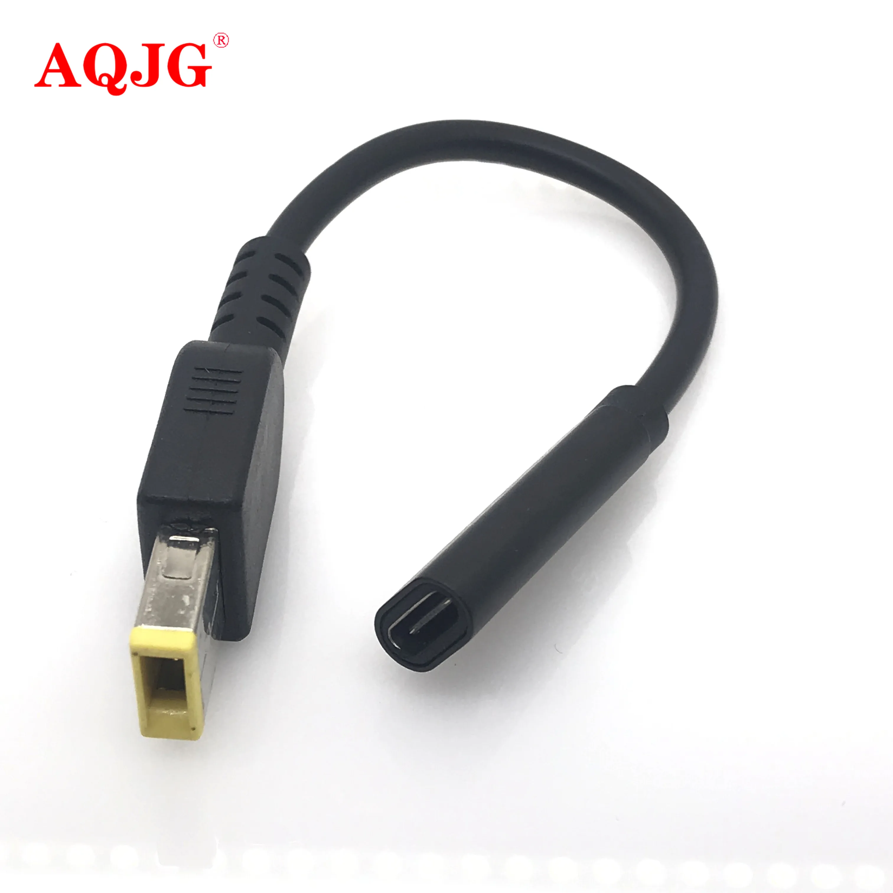 노트북 DC 전원 어댑터 커넥터 플러그 컨버터 케이블 코드, USB C 타입 암에서 사각형 플러그 충전기, Lenovo T460s E470 T450