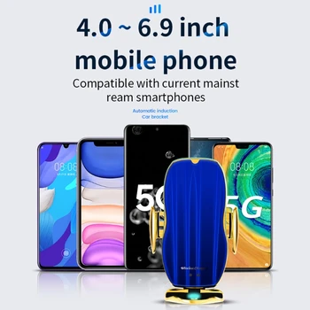 チー高速ワイヤレス充電器電話ホルダー R2 スマート赤外線誘導ワイヤレス充電器車の吸引カップホルダー iphone x xs 11 プロ