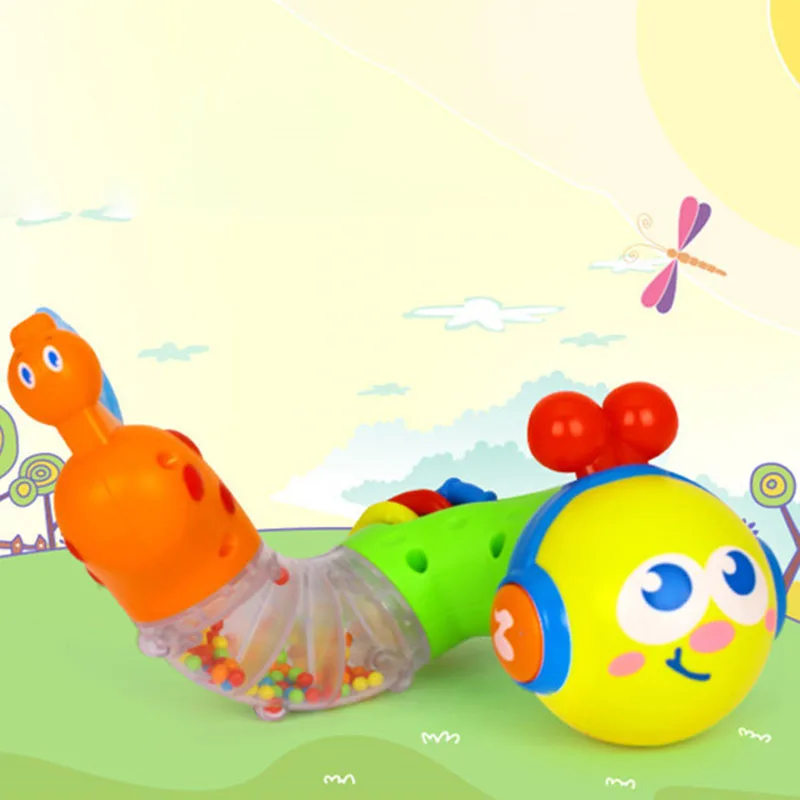 Детская игрушка музыкальный скручивающийся червь погремушка игрушка Дети Ранние развивающие игрушки для детей Рождественский подарок 0-6 месяцев