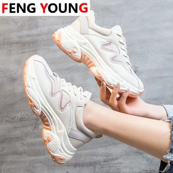 

2020 Women Platform SneakersLadies 5cm Lace Up Basket Female Sports Brand Fashion Chunky Casual Shoes Running Dad Shoes Woman