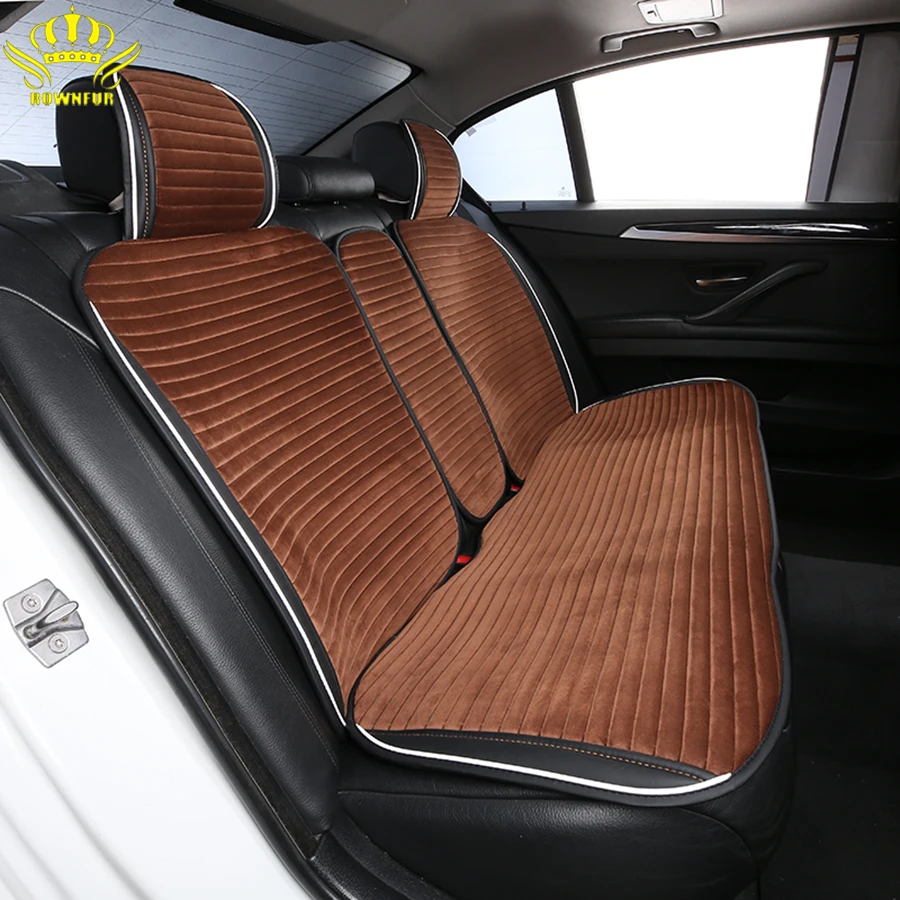 Car Seat Covers Rear Set FASHION Car Seat Cushion Plush Fur Car Accessories Universal Size warm and comfortable
